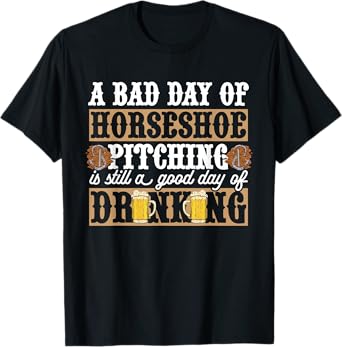 Horseshoes Game Beer Drinking Horseshoe Pitching T-Shirt