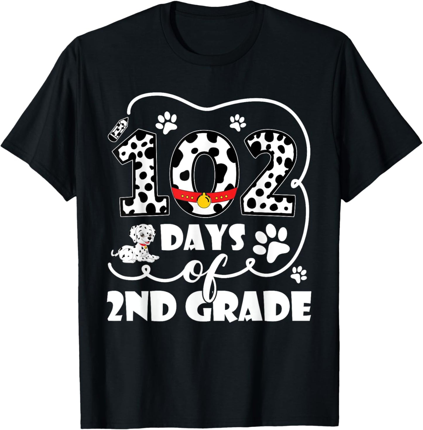 102 Day Of 2nd Grade 102 Days Smarter Teacher Dalmatian Dog T-Shirt