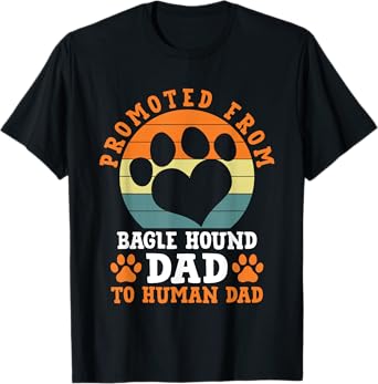 Promoted from Bagle Hound Dad Funny Basset Beagle Humor T-Shirt