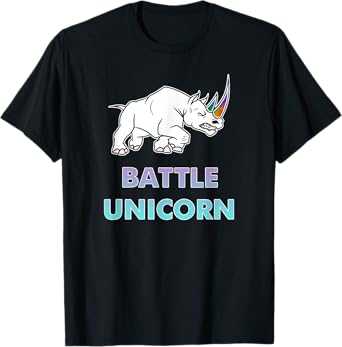 Battle Unicorn Rainbow Rhinos T-Shirt