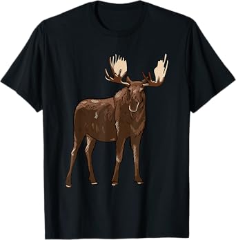Moose Illustration Moose Lover Art T-Shirt