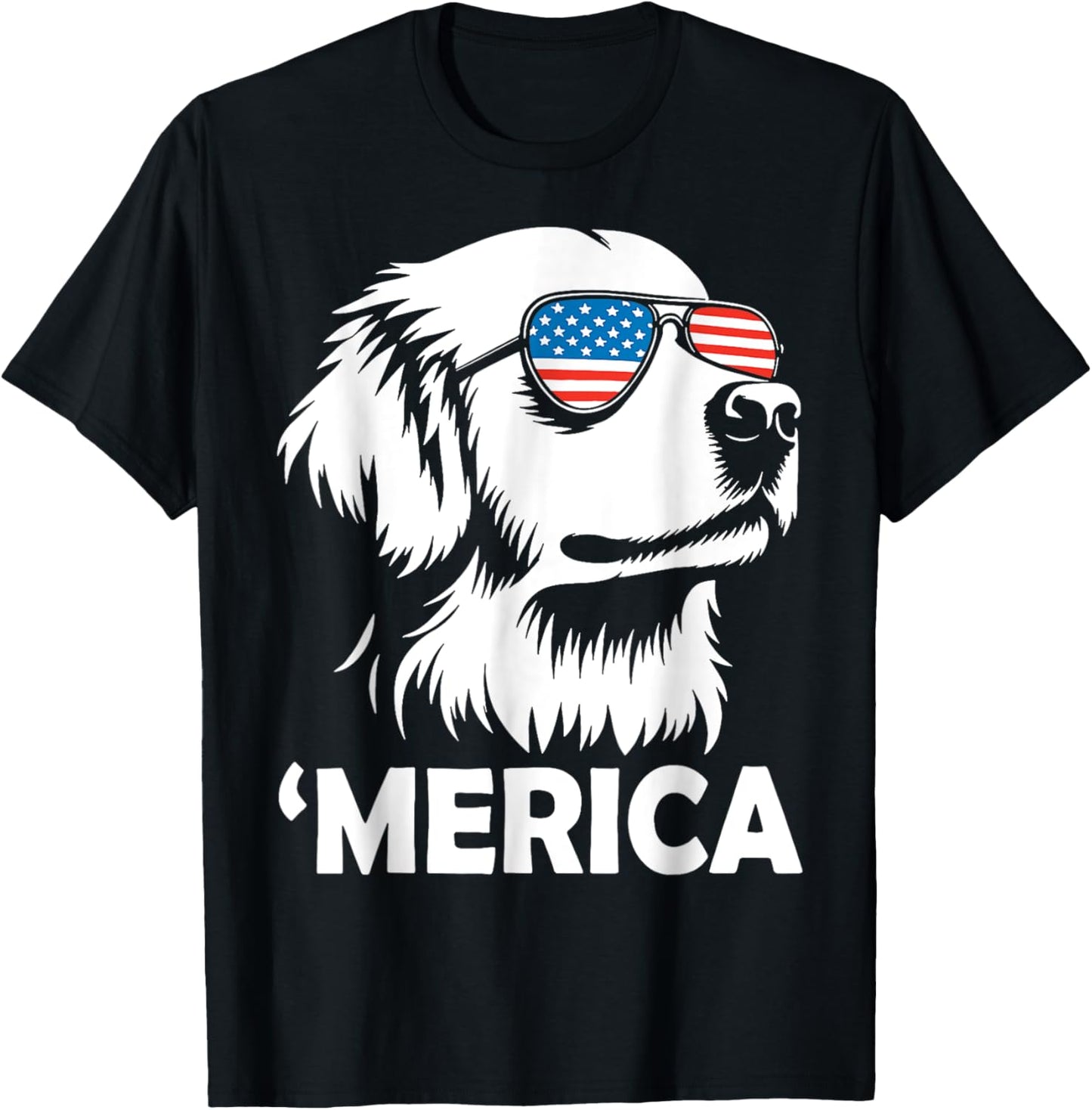 Golden Retriever 4th Of July Merica T-Shirt