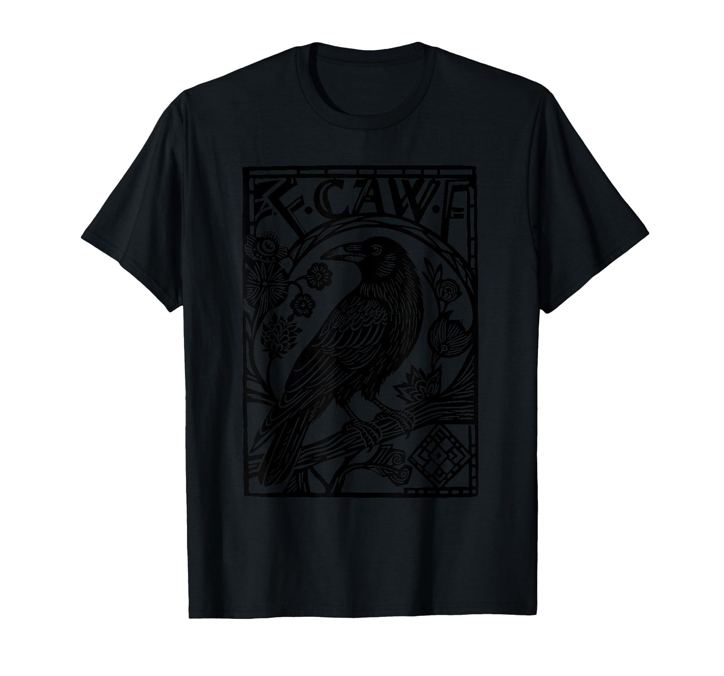 Retro F-Caw-F Black Crow Funny Black Bird Saying Meme Dark T-Shirt