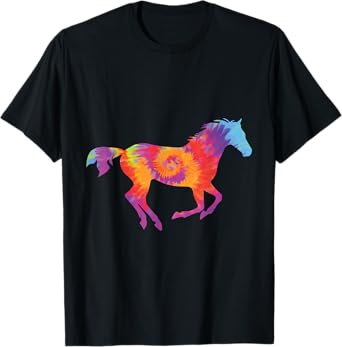 Horse lover Tie dye Tee for girls women men who love horses T-Shirt