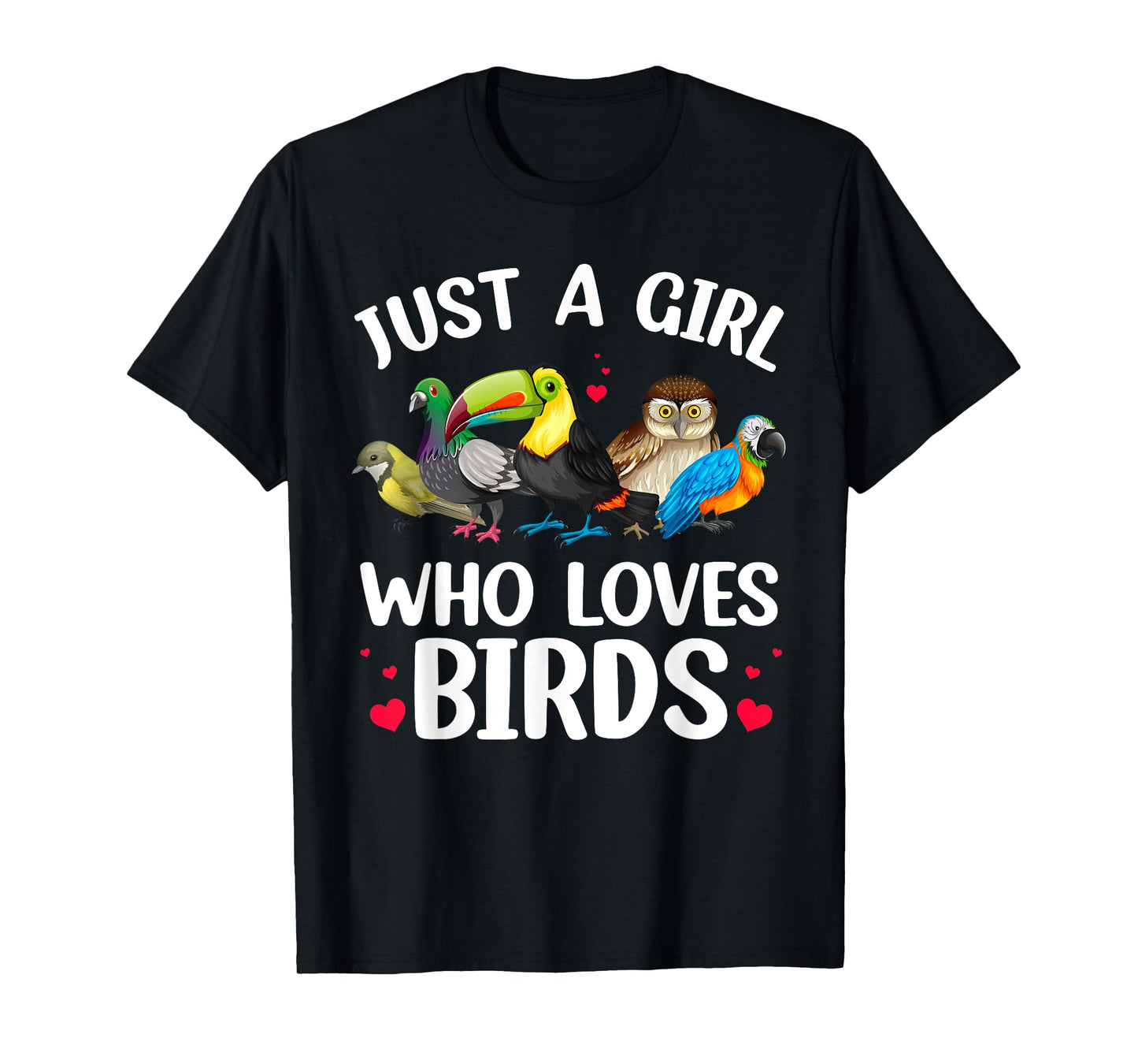 Funny Bird Lover Art For Girls Women Kids Bird Animal Lovers T-Shirt