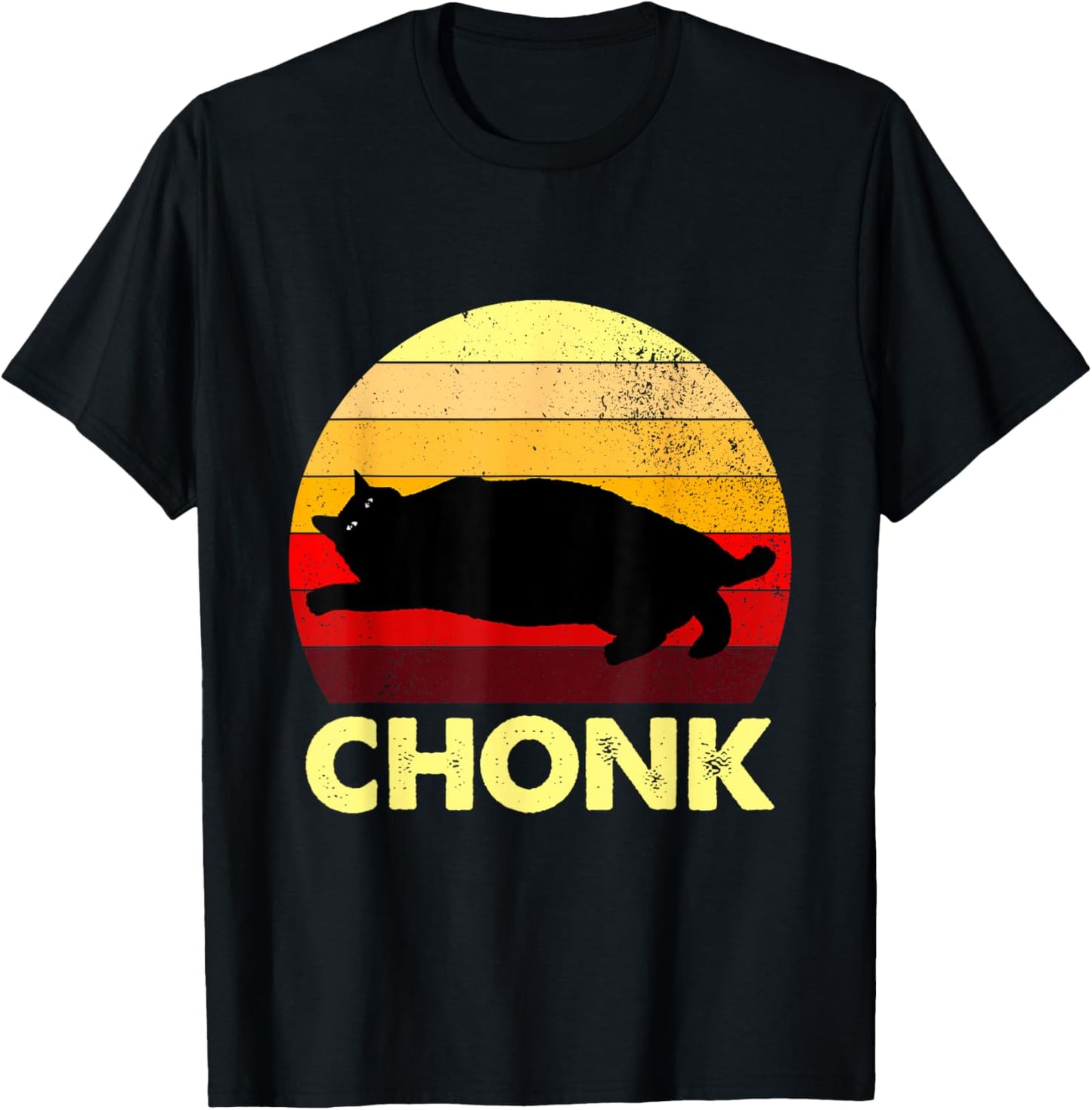 Retro Funny Chonk Cat T-Shirt