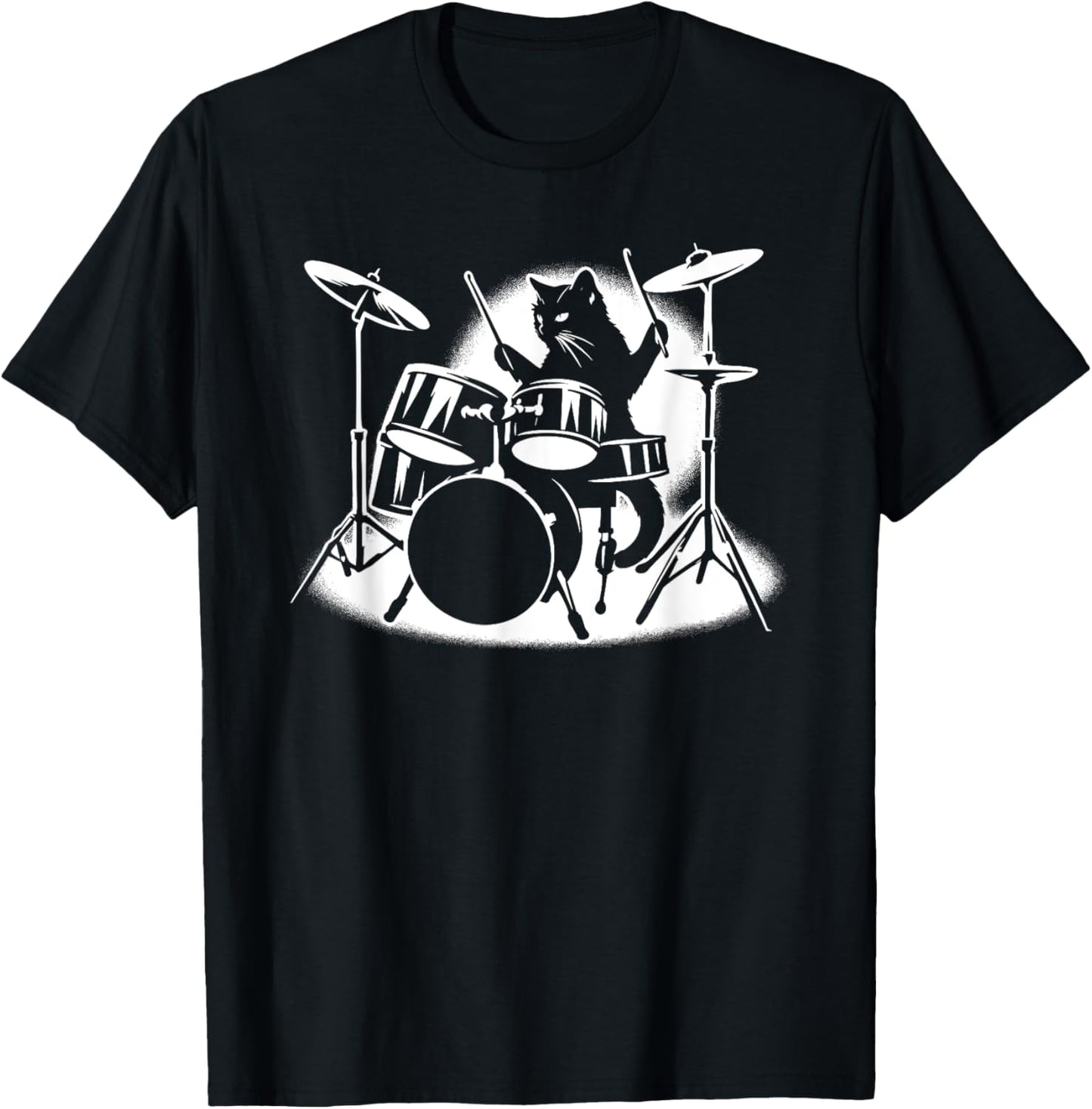 Cat Playing Drums Drummer Novelty Music Lover Funny Drummer T-Shirt