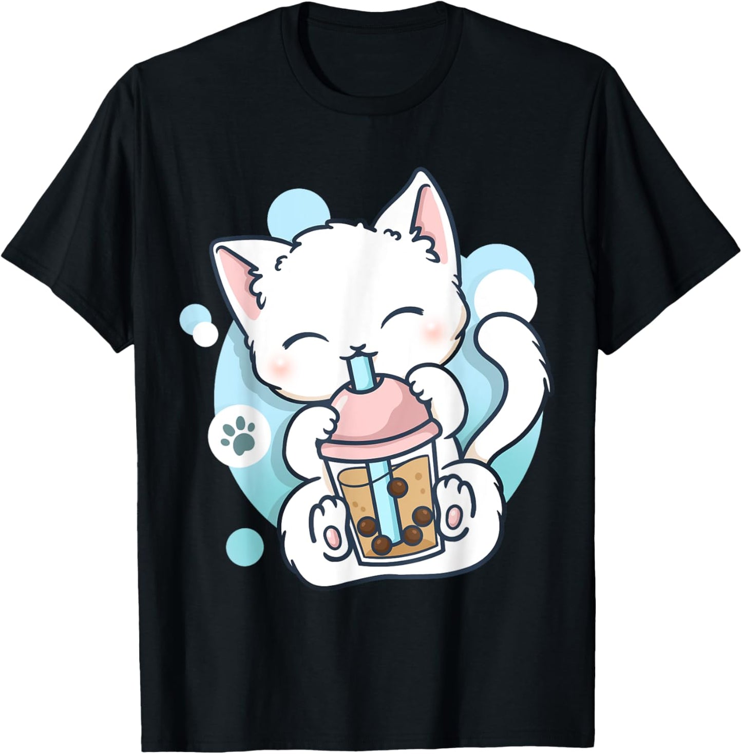 Cat Boba Tea Bubble Tea Anime Kawaii Neko T-Shirt