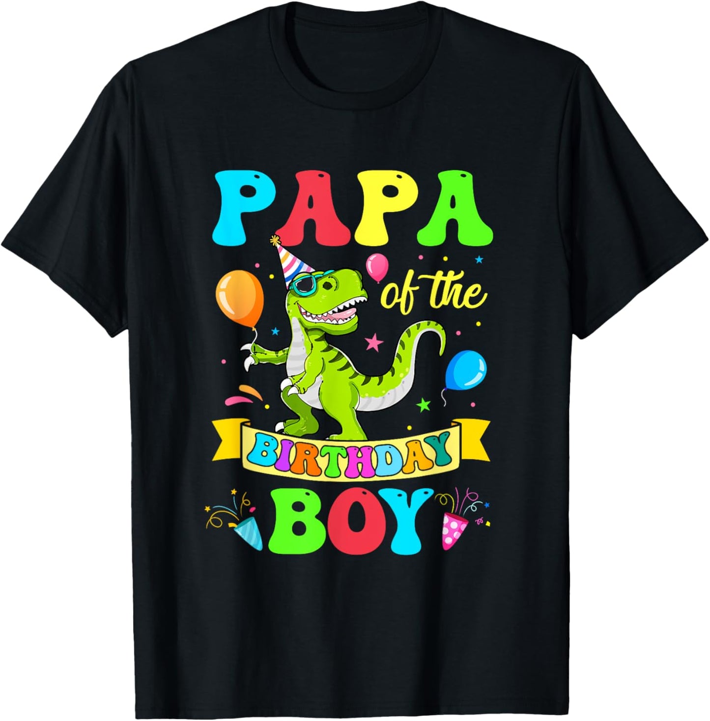 Love Family Matching Papa Of The Birthday Boy T-Rex Dinosaur Birthday Party T-Shirt