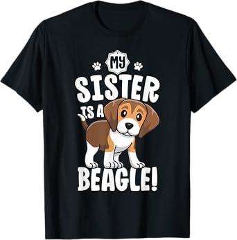 My Sister Is A Beagle Shirt Kids Beagle Shirt Girl Dog Gift T-Shirt