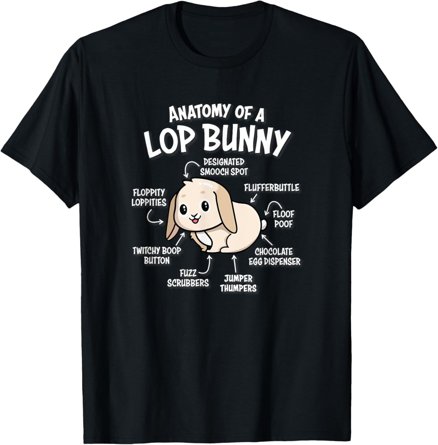Anatomy of Mini Holland Lop Bunny Rabbit Lover T-Shirt