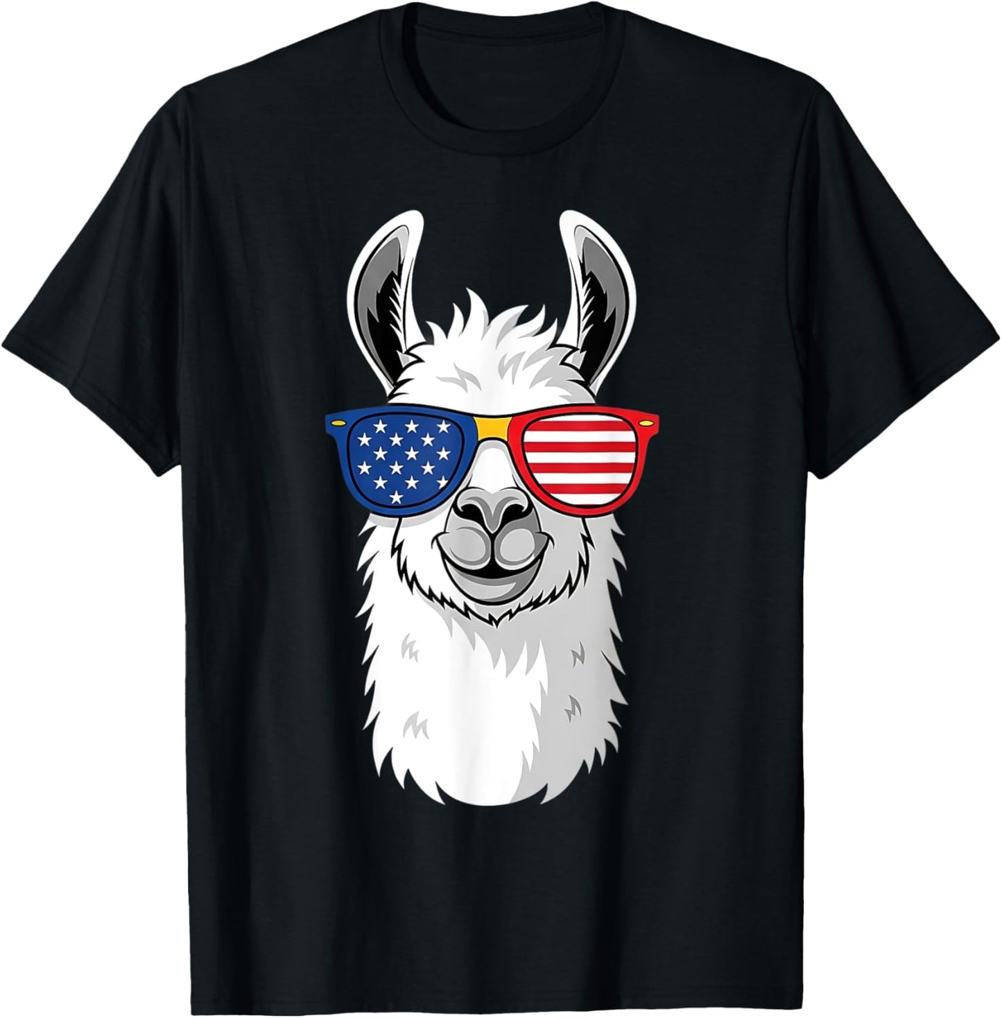 American Flag Llama Funny Patriotic 4th of July Animal T-Shirt