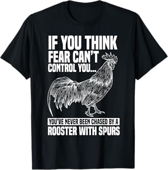 Funny Rooster Chicken Apparel Rooster Chicken Lover Animal T-Shirt - Black, Small, Unisex-Adults, Kids, Short Sleeve, Classic Fit, Cotton 65% Polyester 35%