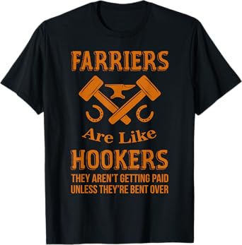 Funny Farrier Hoof Trimming Equine Horse Shoeing Hooves Gift T-Shirt