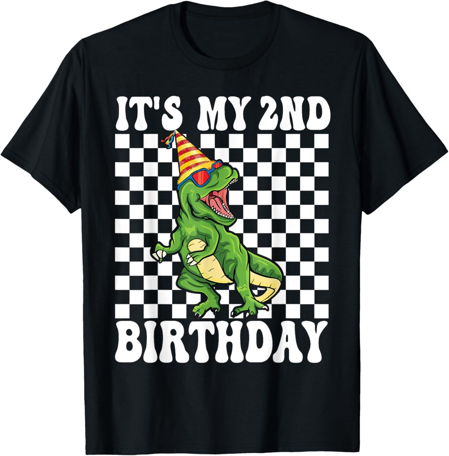2 Year Old Gifts It's My 2nd Birthday Boys Dinosaur T Rex T-Shirt