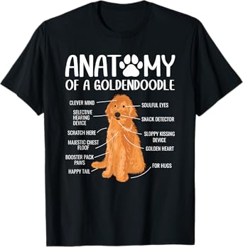 Anatomy Of A Goldendoodle Funny Doodle Dog Lover T-Shirt