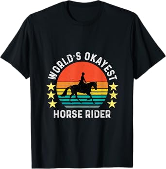 World's Okayest Horse Rider Vintage Retro T-Shirt