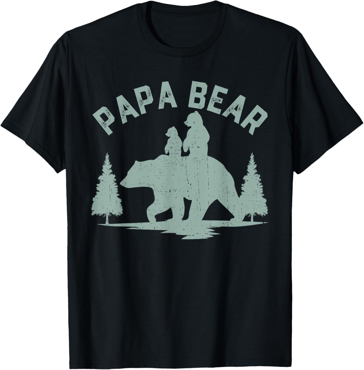 Funny Papa Bear Shirts, Cub 2 Kids Fathers Day Grandpa T-Shirt