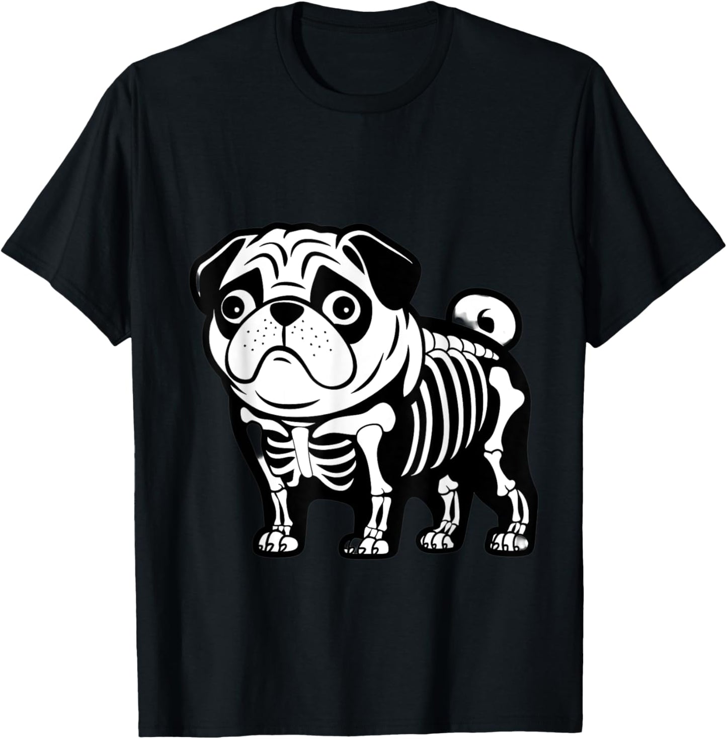 Dog Pug Skeleton Halloween T-Shirt
