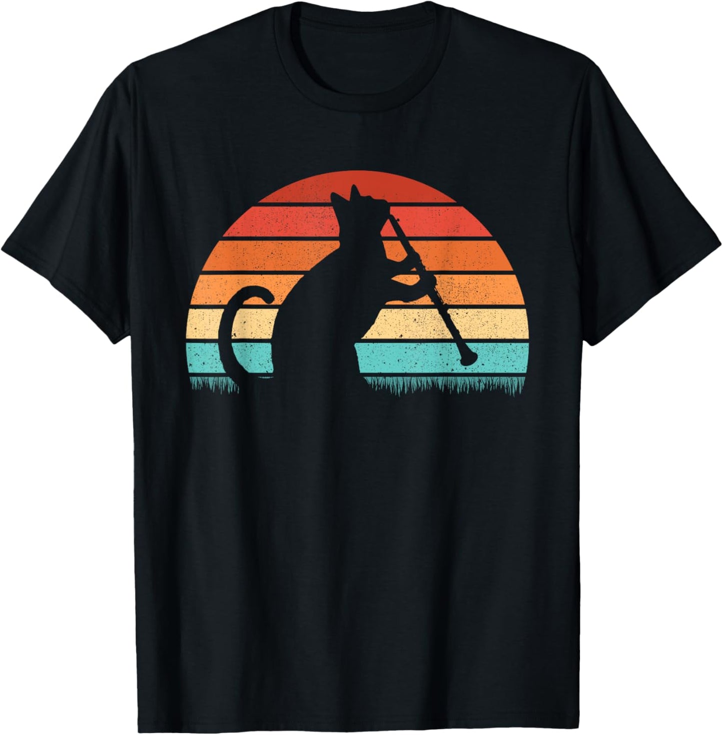 Clarinet Cat Player - Retro Clarinetist Music Lover T-Shirt