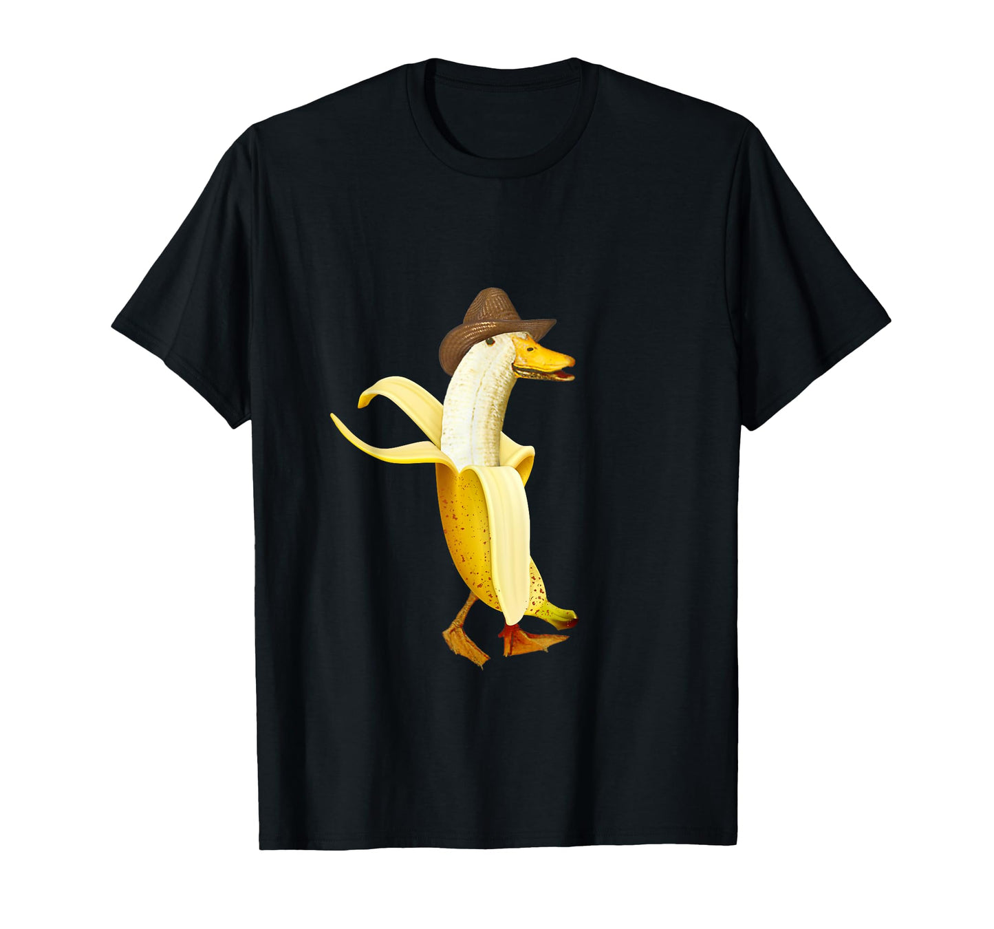 Funny Banana Duck Cowboy hat fruit bird Cowboy T-Shirt