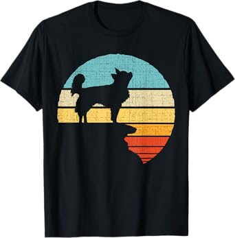 Long Haired Chihuahua Retro Vintage Dog Puppy Owner Men Women Kids T-Shirt