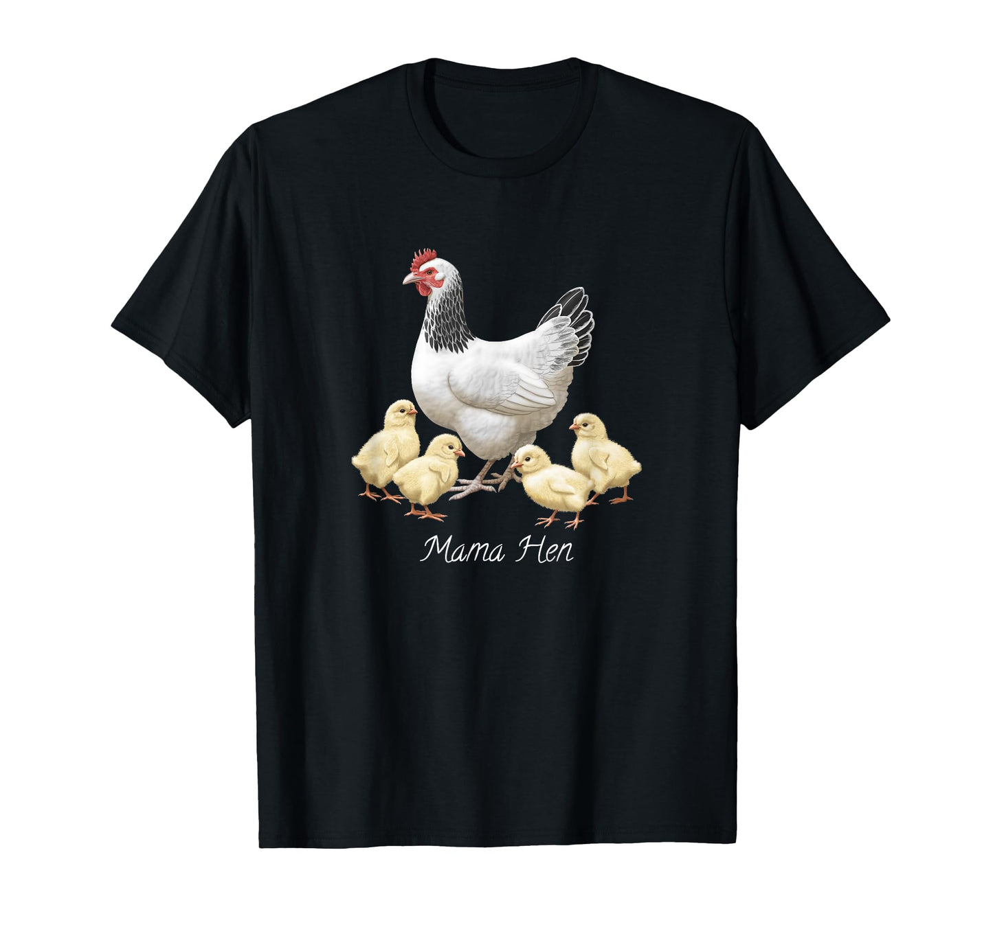 Mama Hen Sussex Chicken and 4 Baby Chicks T-Shirt