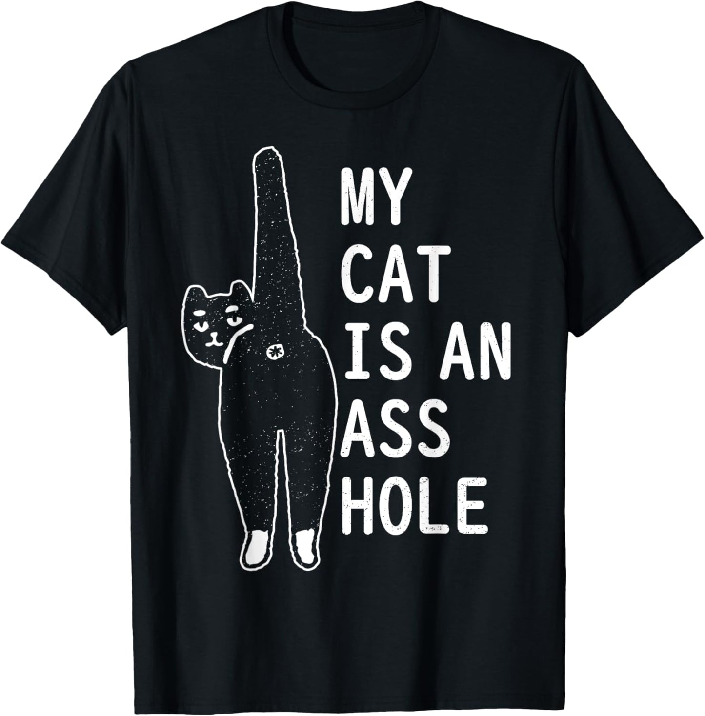 My Cat Is An Asshole Funny Feline Pet Halloween Vintage T-Shirt