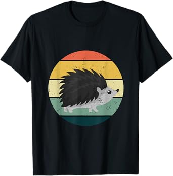 Retro Hedgehog Vintage Hedgehogs Cute Forest Animal Lover T-Shirt