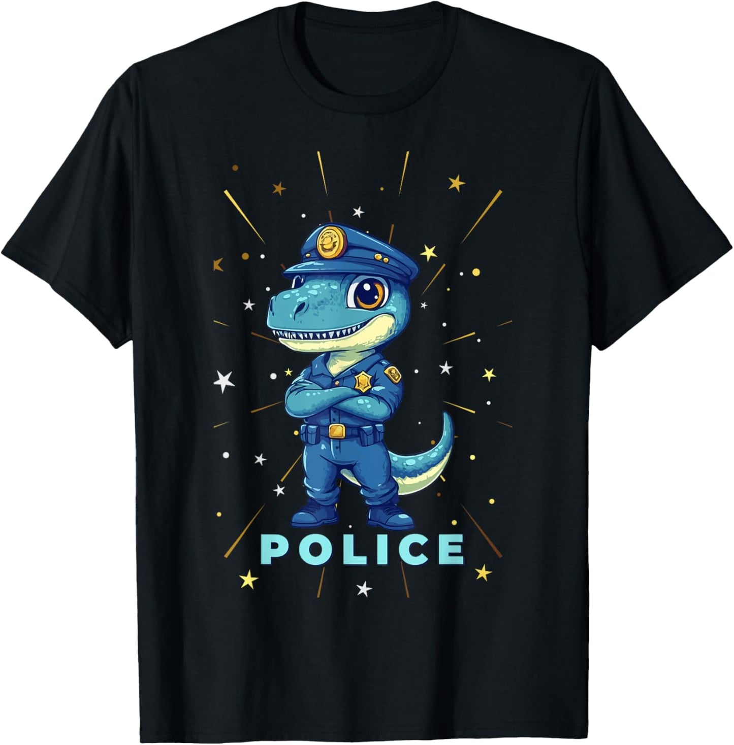 Dinosaur Police Man Policesaurus Officer T Rex Policeman Boy T-Shirt