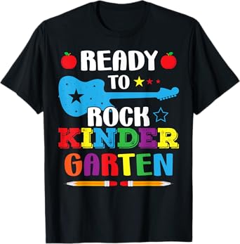 Ready To Rock Kindergarten Back To School Preschool Boy Girl T-Shirt