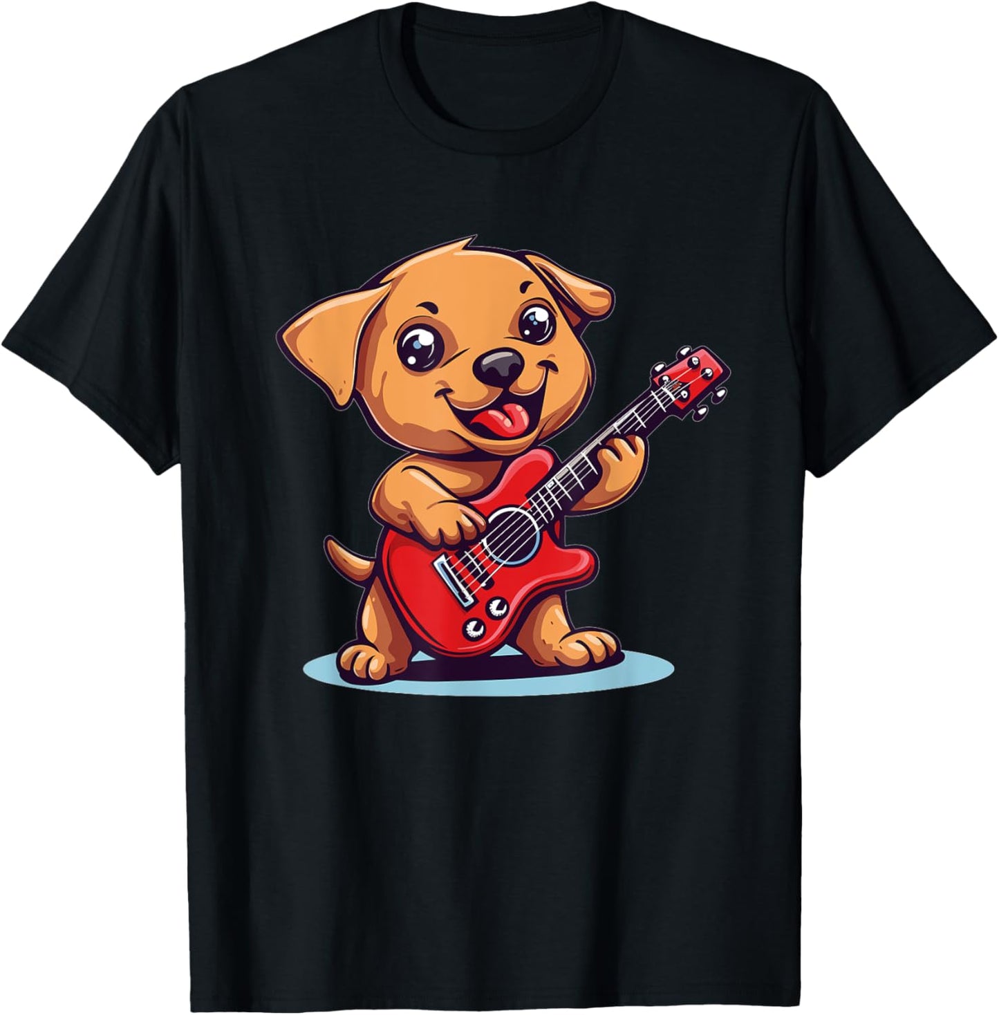 Cute Dog With Guitar I Kids Dog T-Shirt