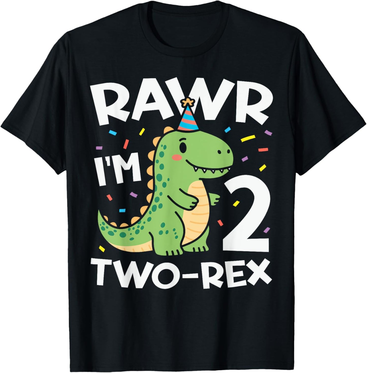 Rawr I'm 2 Cute Two Rex T-Rex 2nd Birthday Dinosaur Party T-Shirt