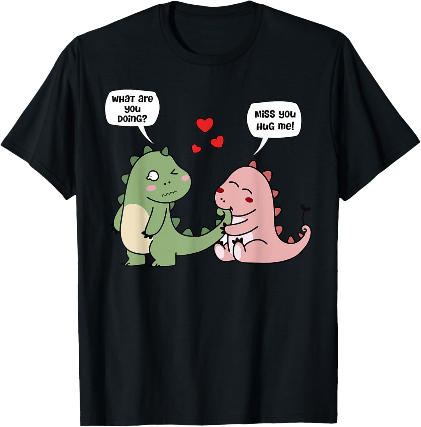 Miss You Funny Valentine's Day Dinosaur Couples Matching T-Shirt