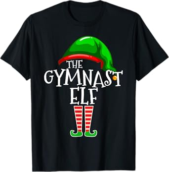 Gymnast Elf Group Matching Family Christmas Gift Gymnastics T-Shirt