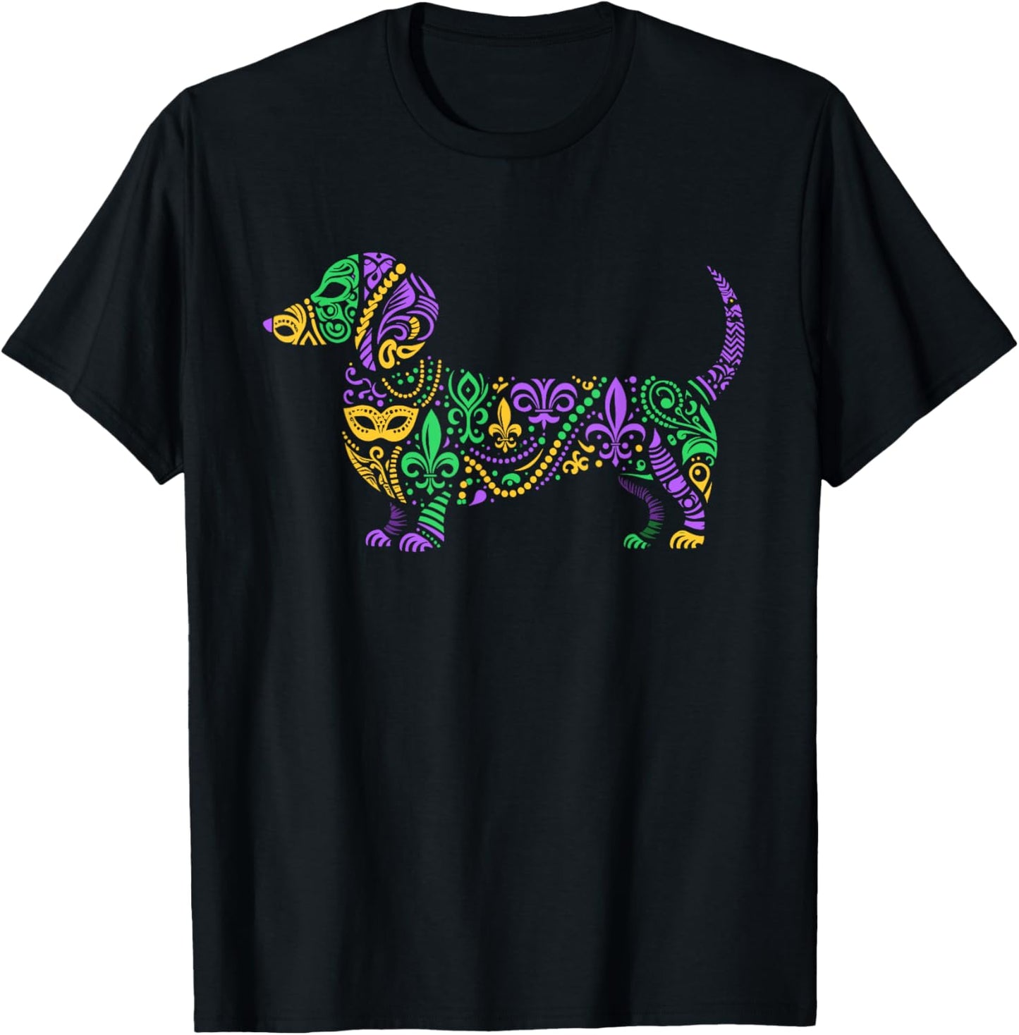 Dachshund Mardi Gras Festival Carnival Womens Mens Kids T-Shirt