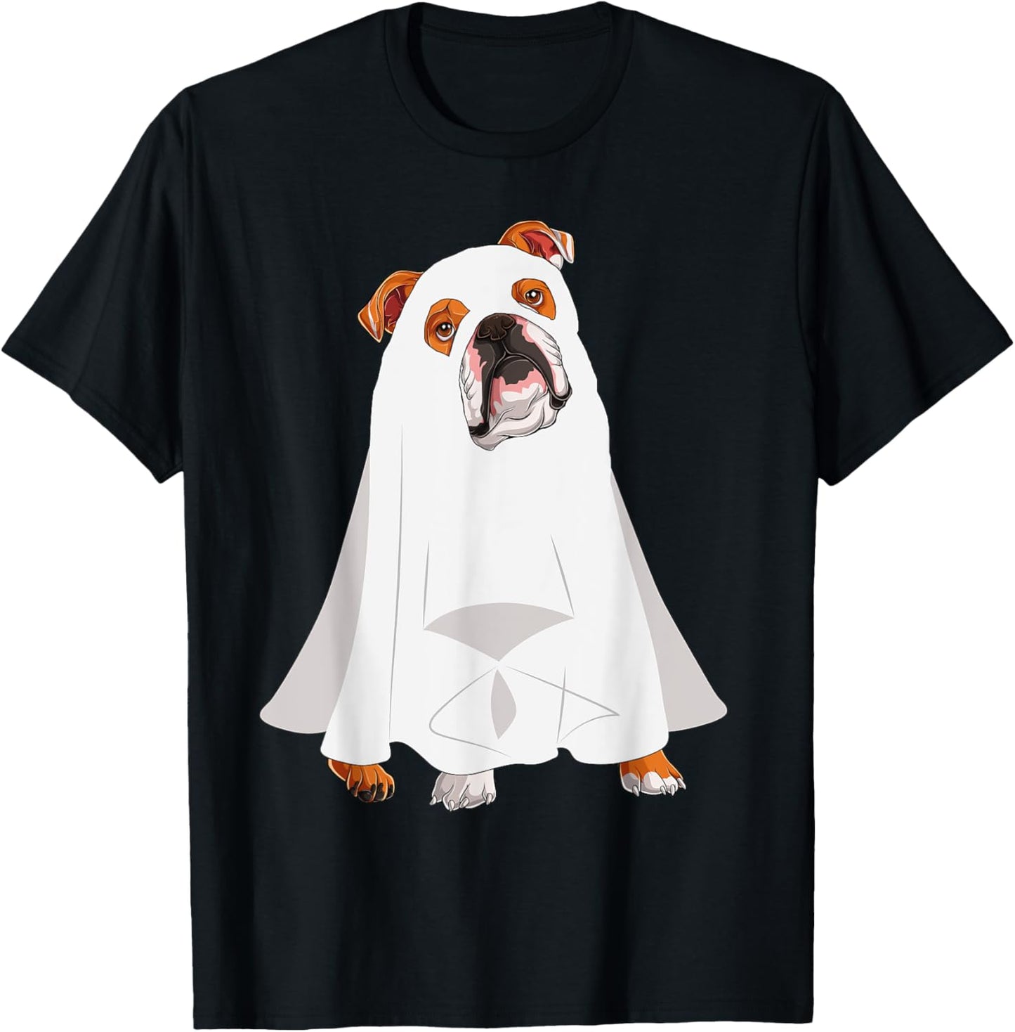 English Bulldog Ghost Pumpkin Halloween Fall Dog Lover Women T-Shirt
