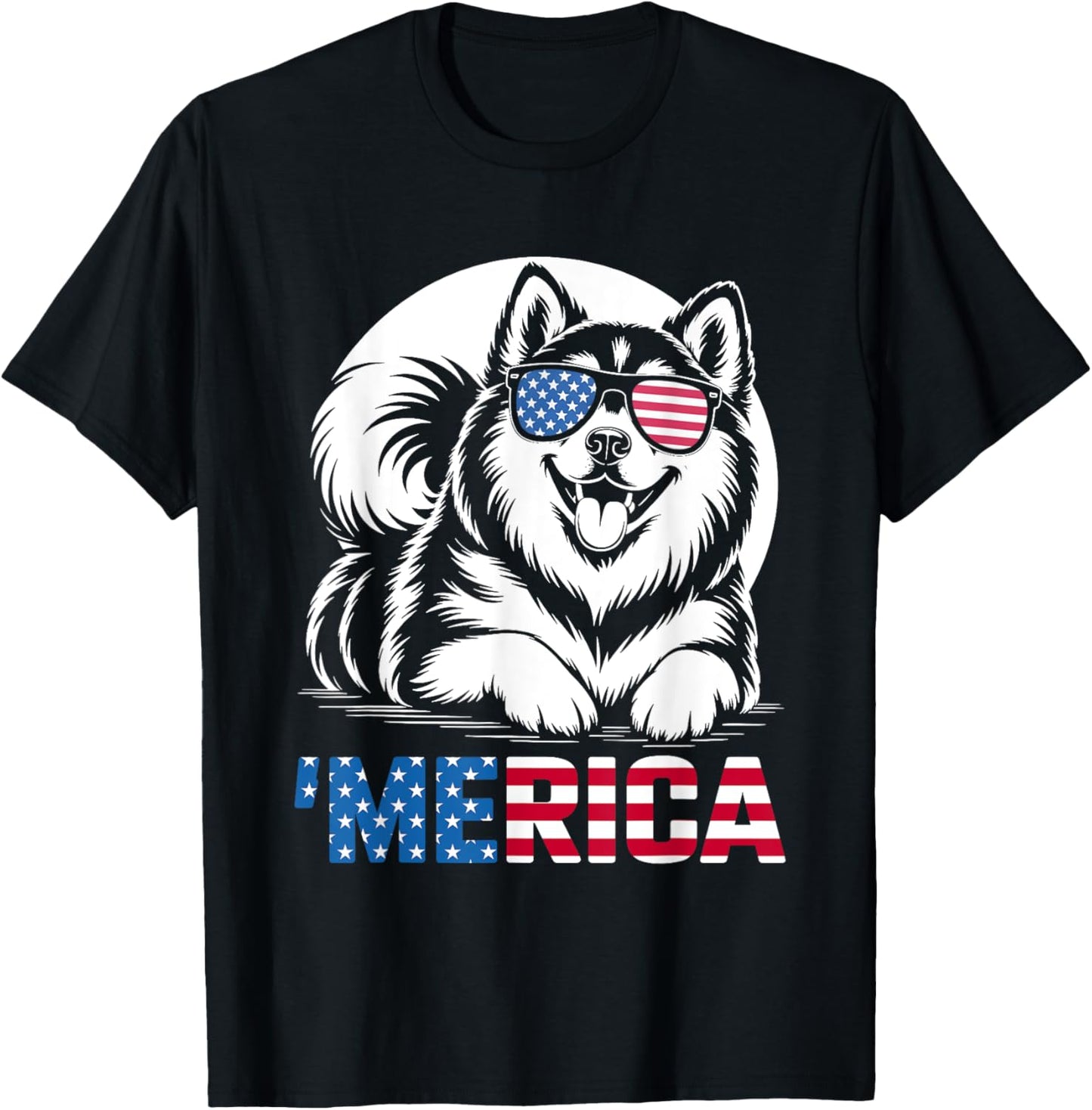 Siberian Husky 4th Of July Merica Dog Siberian Husky America T-Shirt