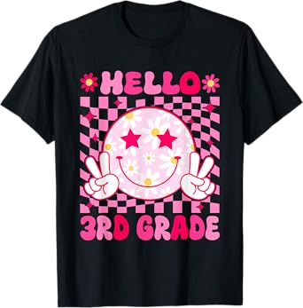 Hello 3rd Grade Back To School First Day Teachers Girls Kids T-Shirt