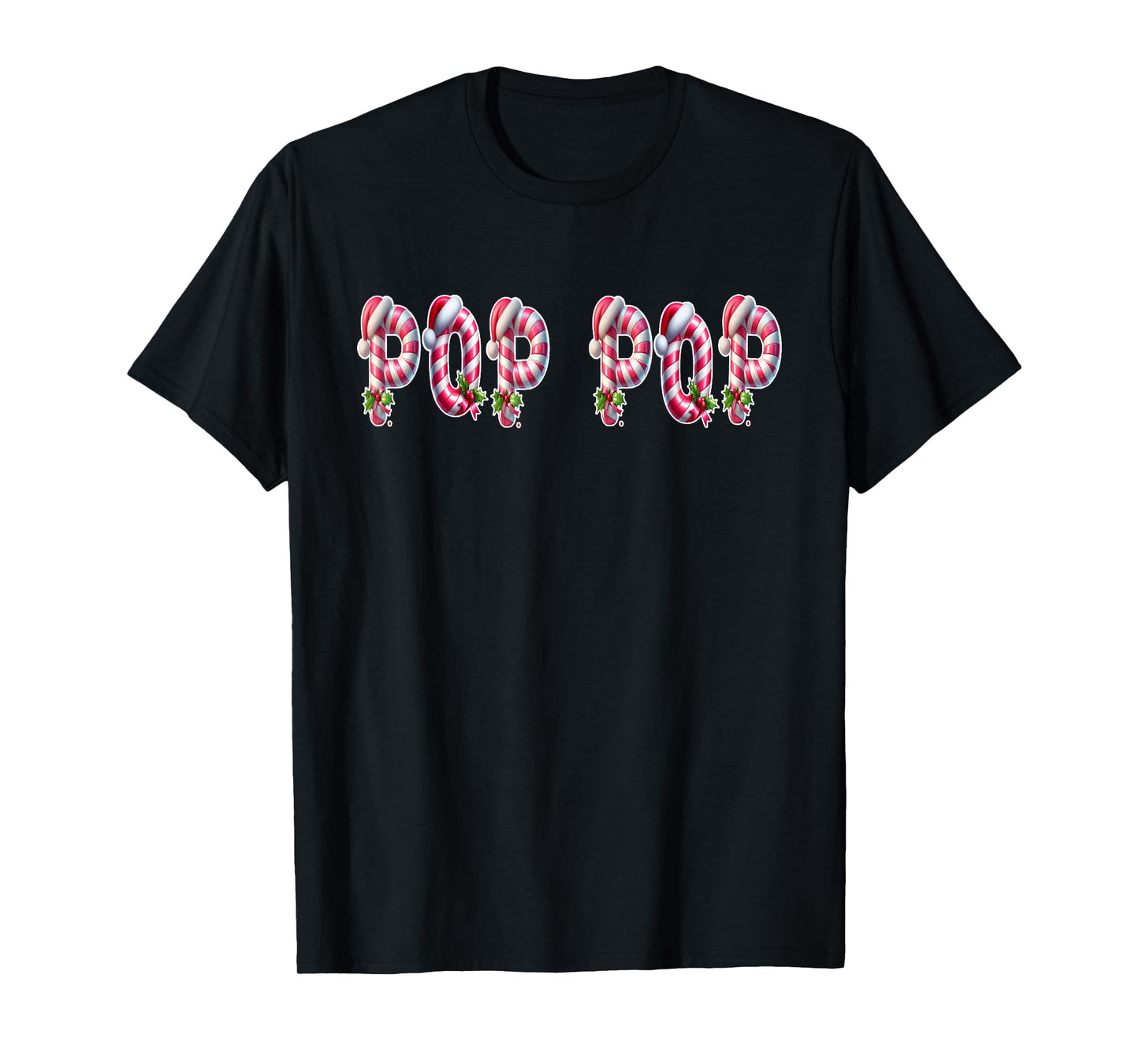 Candy Cane Christmas Grandpa Pop Pop Xmas Party T-Shirt