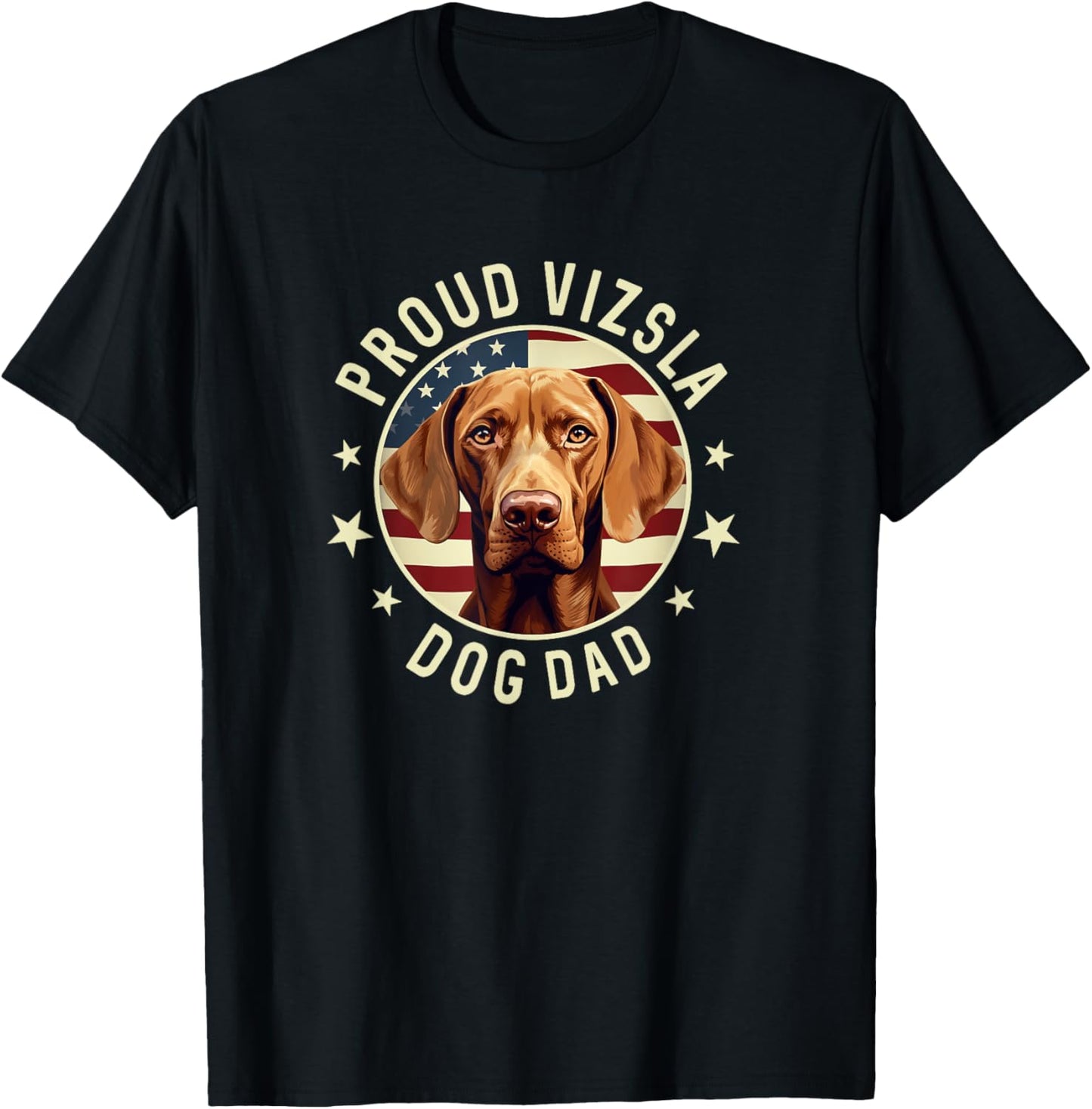 Vizsla Dad American Flag, Mens Proud Vizsla Dad T-Shirt