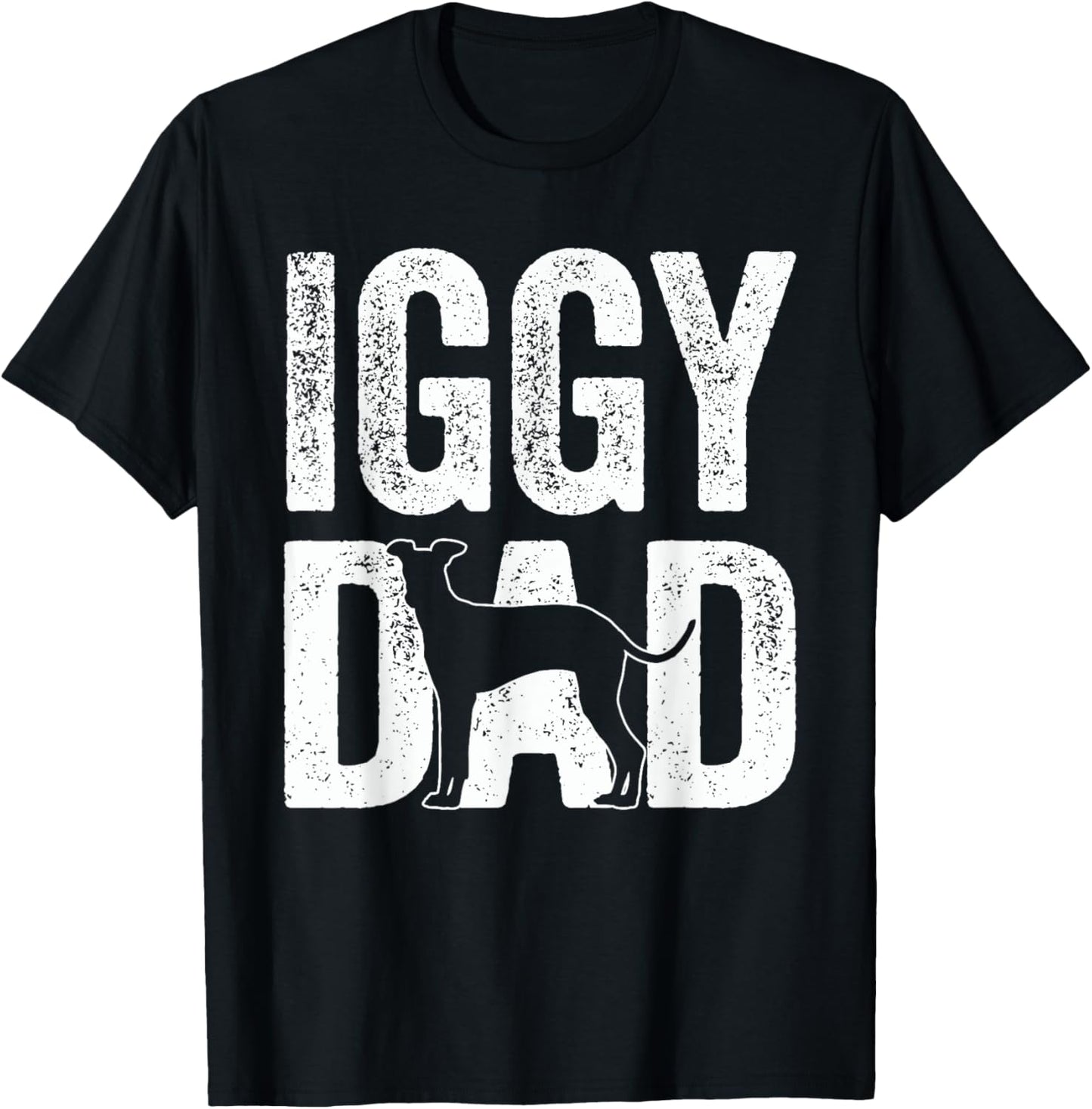 Retro Iggy Dad Papa Fathers Day Italian Greyhound Silhouette T-Shirt