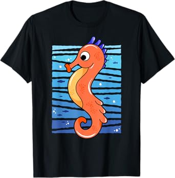 Seahorse Art I Cute Seahorse I Kids Seahorse T-Shirt