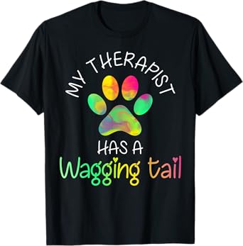 Funny Therapy Service Dog Men Women Girls Kids T-Shirt