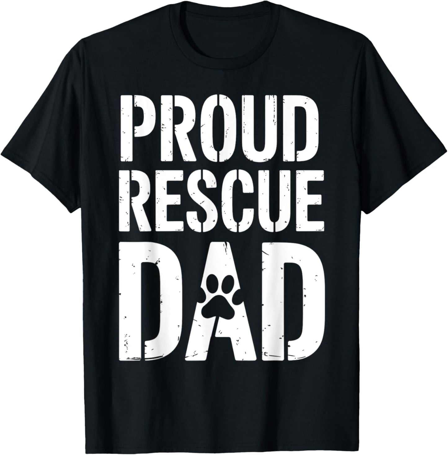 Proud Rescue Dad - Vintage Retro Mens Dog Lover T-Shirt
