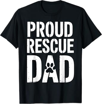 Proud Rescue Dad - Vintage Retro Mens Dog Lover T-Shirt