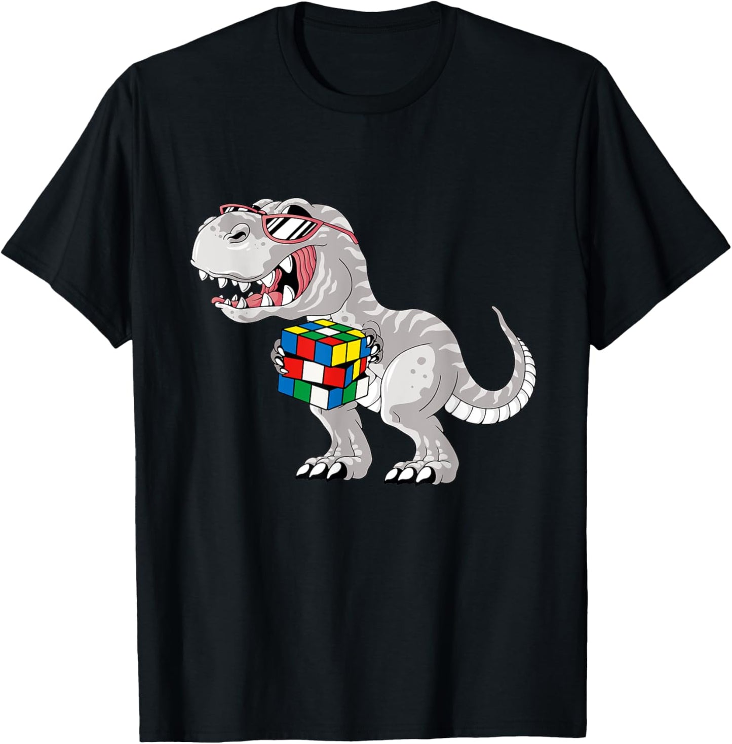 Funny Competitive Puzzle Speedcubing Dinosaur Math Lover T-Shirt