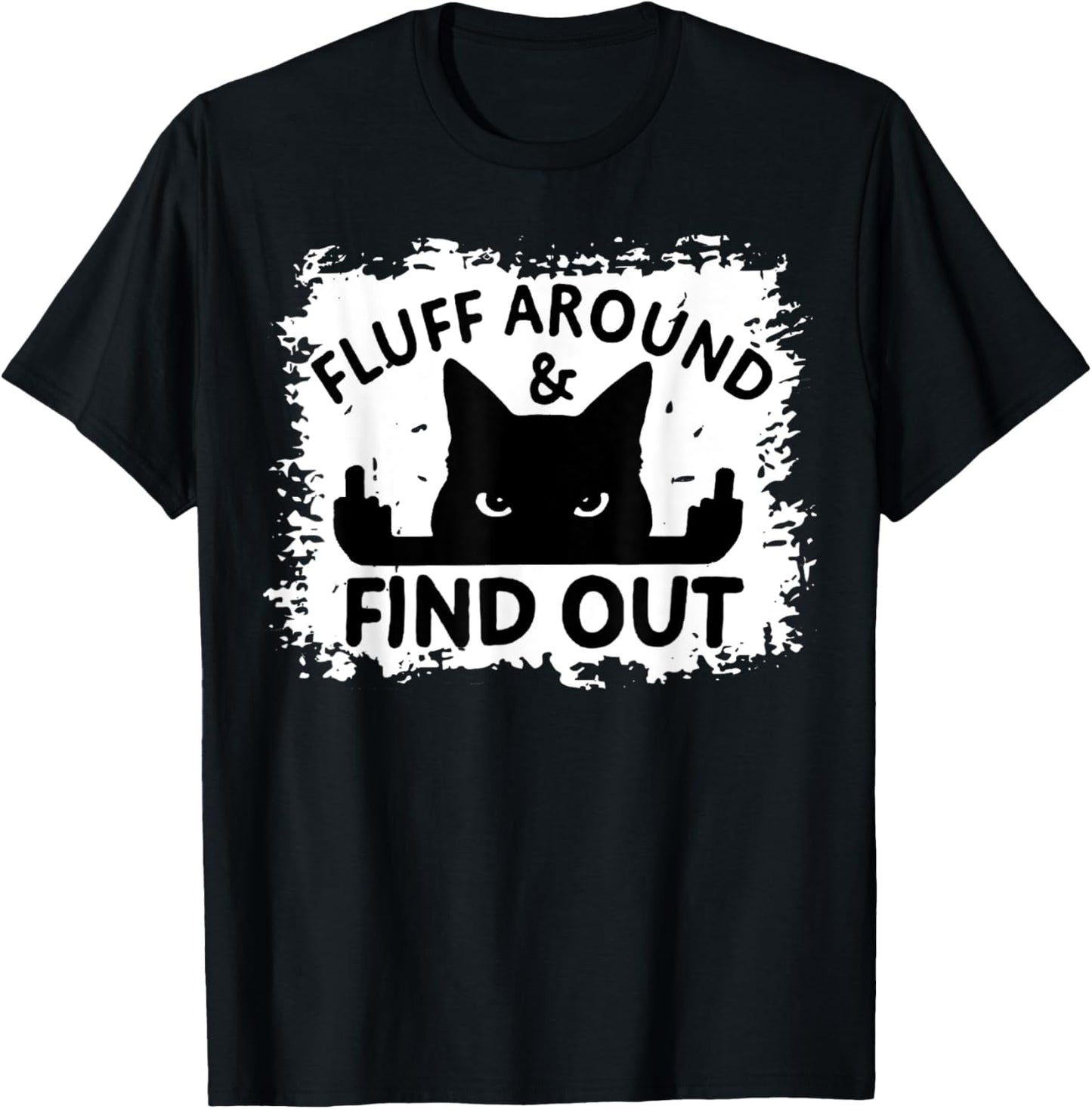 Funny Black Cat Sarcastic Humor T-Shirt for Cat Lovers, Unisex-Adults, Short Sleeve, Small, Black