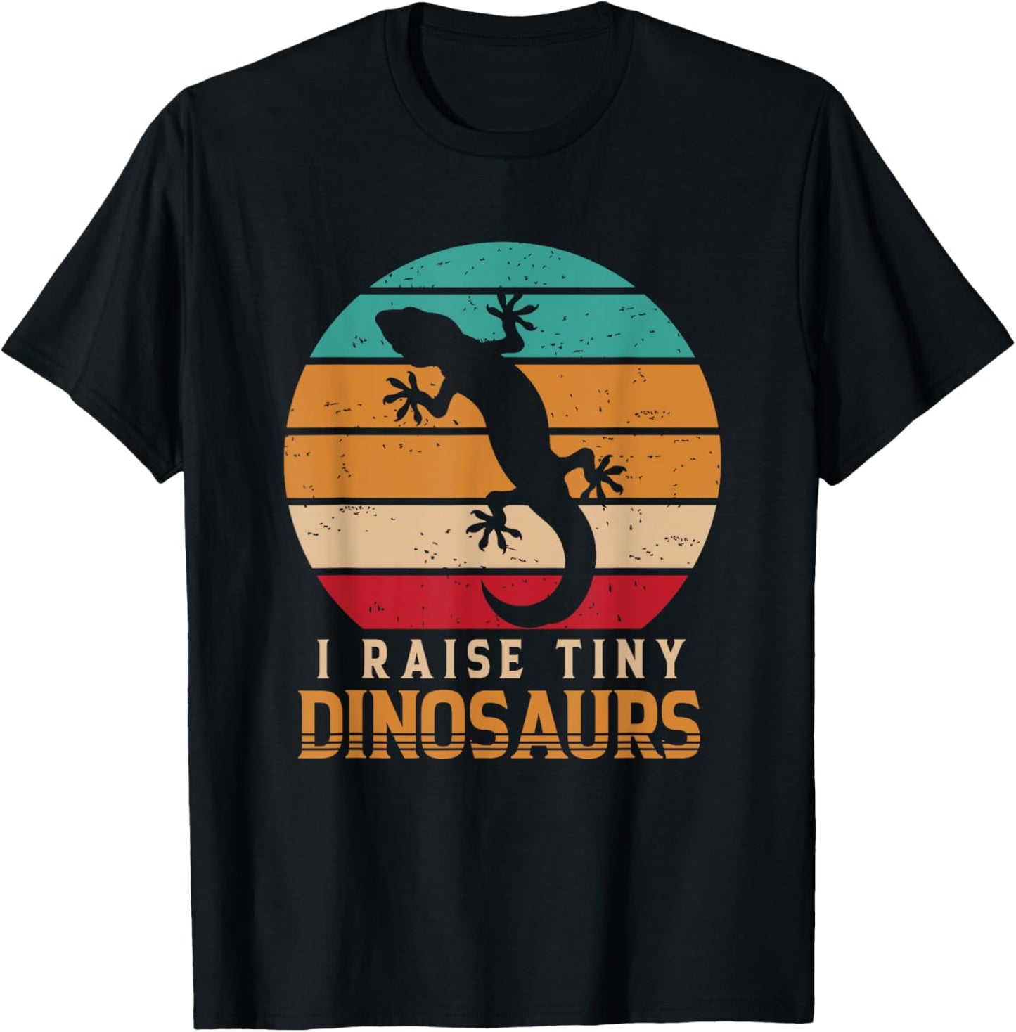 I Raise Tiny Dinosaurs Funny Reptile Pet Retro Leopard Gecko T-Shirt