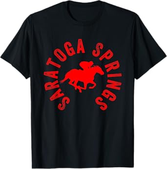 Saratoga Springs New York Horse Racing Jockey T-Shirt